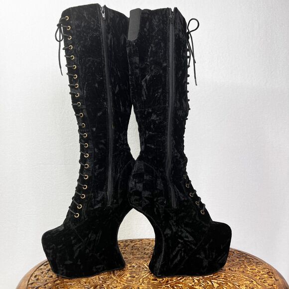 Jeffrey Campbell | Walk Tall | Knee High | Black Velvet | Size 8M - Picture 10 of 14